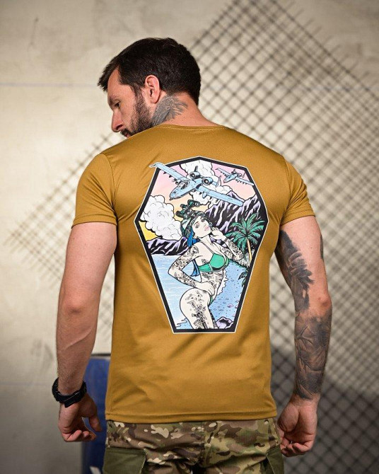 Тактическая потоотводящая футболка Palm coyot ПП4677 Одесса - изображение 1