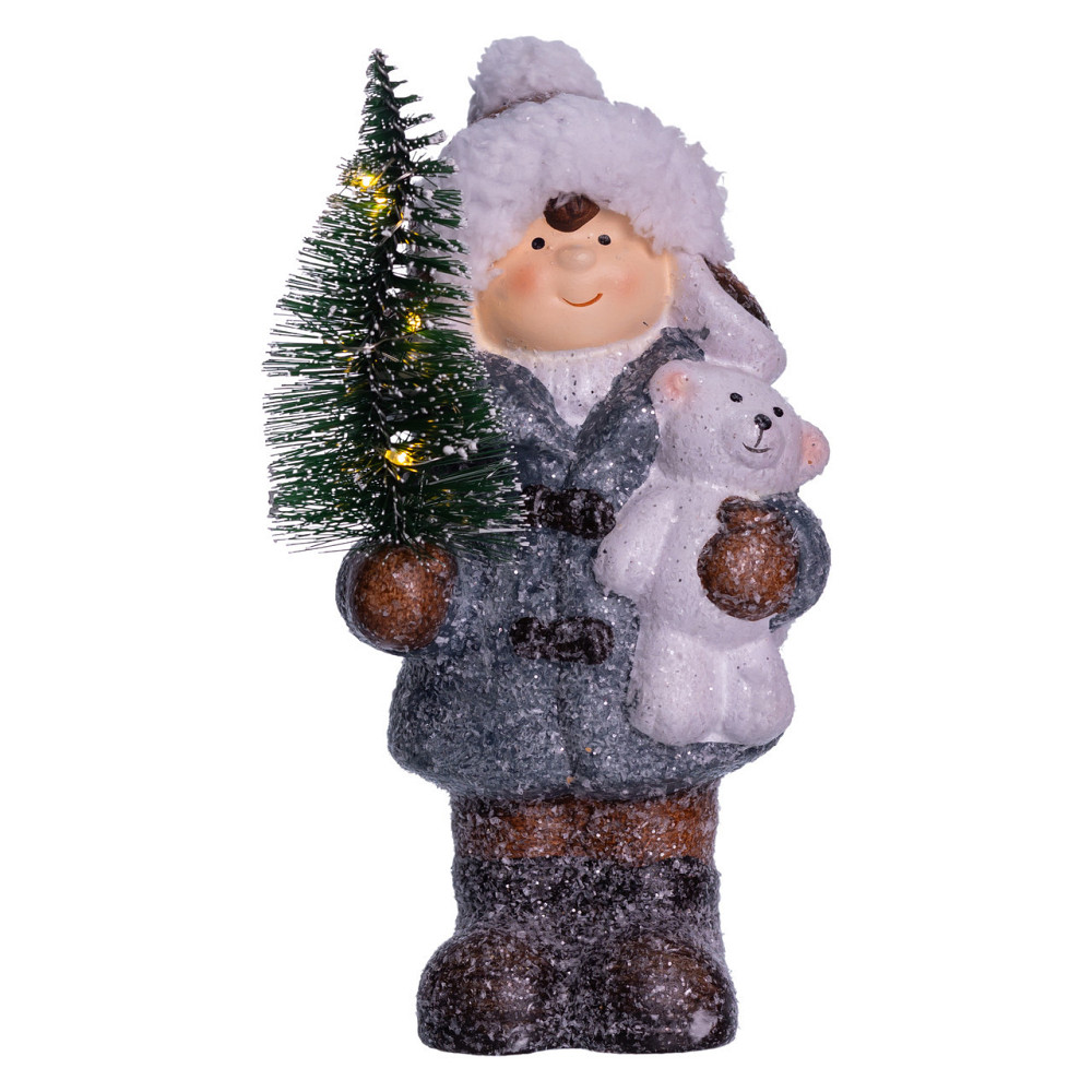 Новогодняя фигурка с подстветкой Девочка с елкой из фарфора 10×9×18 (см) CR-5-16 Киев - изображение 5