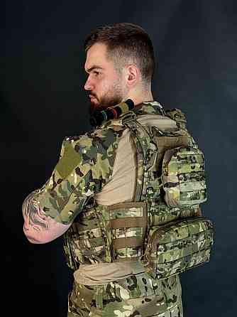 Тактична плитоноска мультикам Yakeda з підсумками тактична плитоноска бронежилет на системмі моллі   WAR Львів