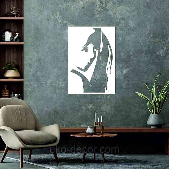 Декоративное настенное Панно «Девушка» Декор на стену 70*49 см, Белый Киев