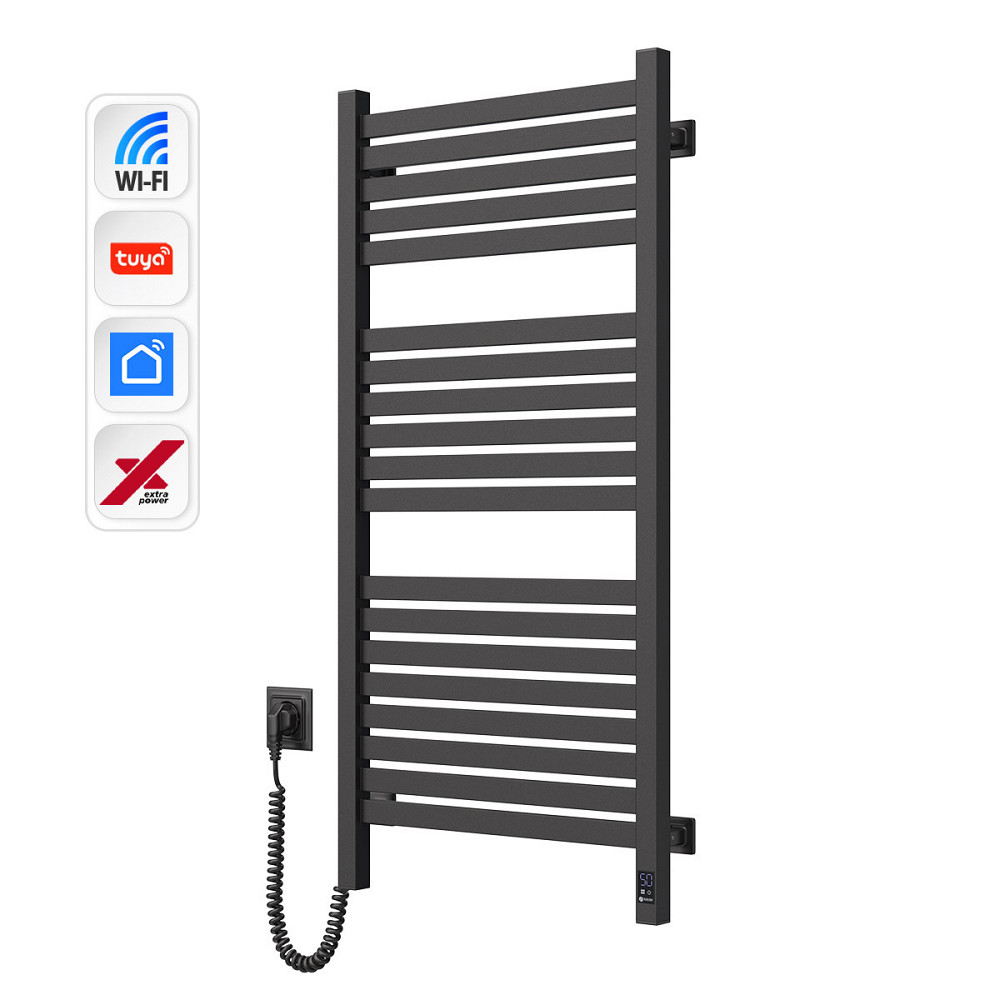 Електрична сушарка для рушників NAVIN Авангард X 480х1000 Sensor з WI-FI лівобічна, чорний муар Київ - фото 3