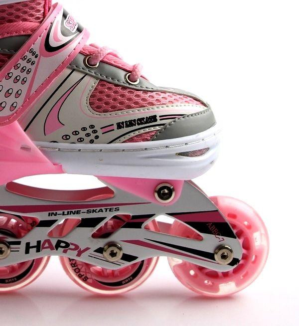 Комплект дитячих роликів із захистом та шоломом Happy. Рожевий набір. Розмір 29-33 Одеса - фото 4