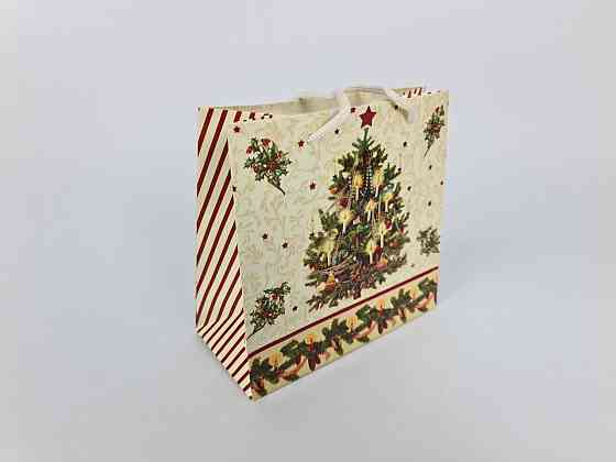 Новогодние, бумажные ,подарочные  пакеты с ручкой Чашка 16/16/8-020 (12 шт) Харьков