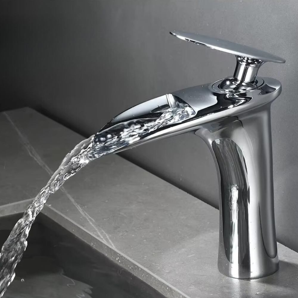 Змішувач для умивальника, раковини з латуні дизайнерський, одноважільний покриття хром Кам'янець-Подільський - фото 3