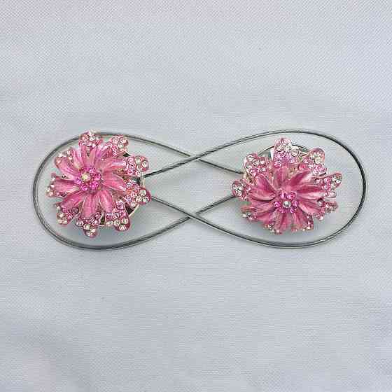 Магніти для штор та гардин "Flowers" набір 2 шт Рожевий (81-213) Київ