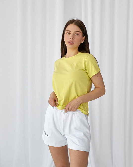 Базовая футболка женская однотонная Лимонный XL Харьков - изображение 2