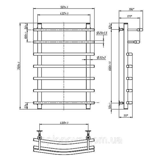 Полотенцесушитель Премиум 500х700х400 Черновцы