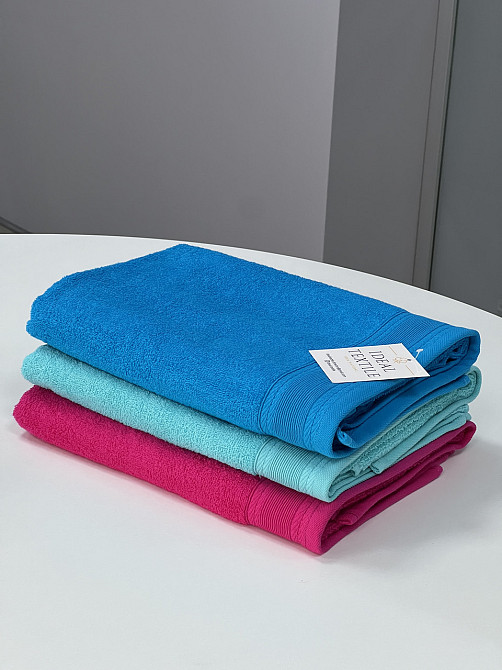 Рушник махровий Ideal Textile з бордюром однотонний щільність 360 г/м2 70х130 см (56860715) морський Чернівці - фото 8