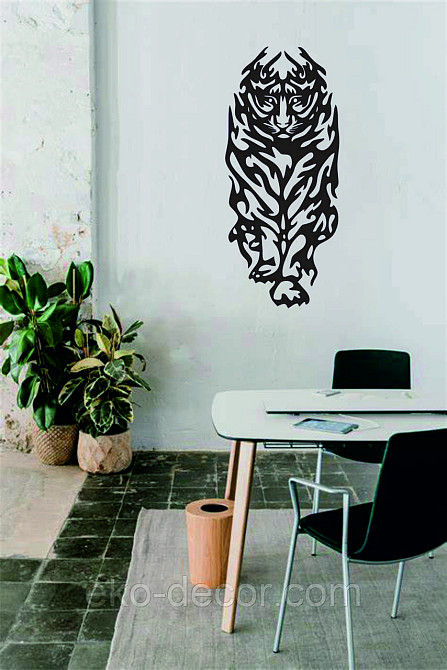 Настінний декор Панно «Тигр» Декор на стіну 70*30 см, Чорний Київ - фото 10