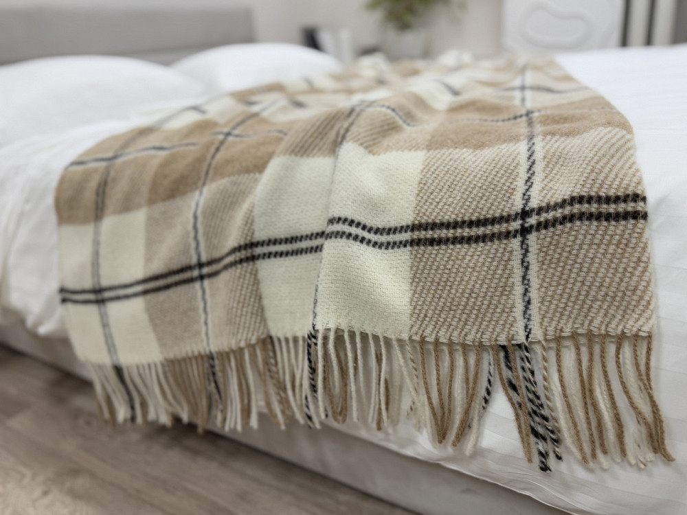 Vladi Плед Vladi 200х220 см вовняний 70% бежевий Нова Зеландія 03/Mason Коломия - фото 2