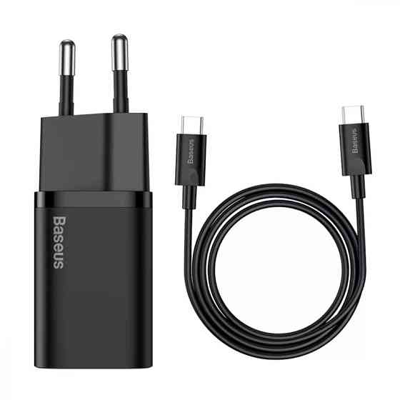 Сетевое зарядное устройство Baseus Super Silicone PD Charger 25W Cable Type-C to Type-C 3A (1m) черный Львов
