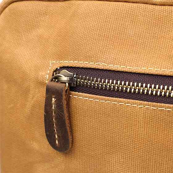 Стильний портфель з якісного текстилю зі шкіряними вставками Vintage 20874_1 Світло-коричневий Київ