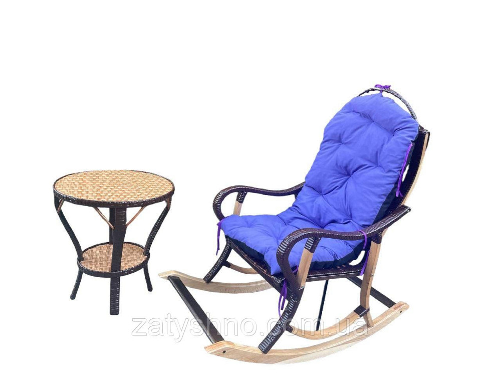 Комплект мебели плетеной из лозы кресло-качалка со столиком Киев - изображение 7
