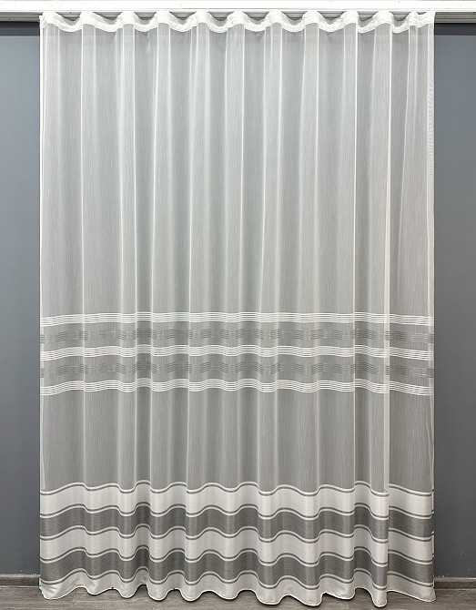 Тюль бамбук с вышивкой и люрексом цвет белый с серым 1816т Киев - изображение 8