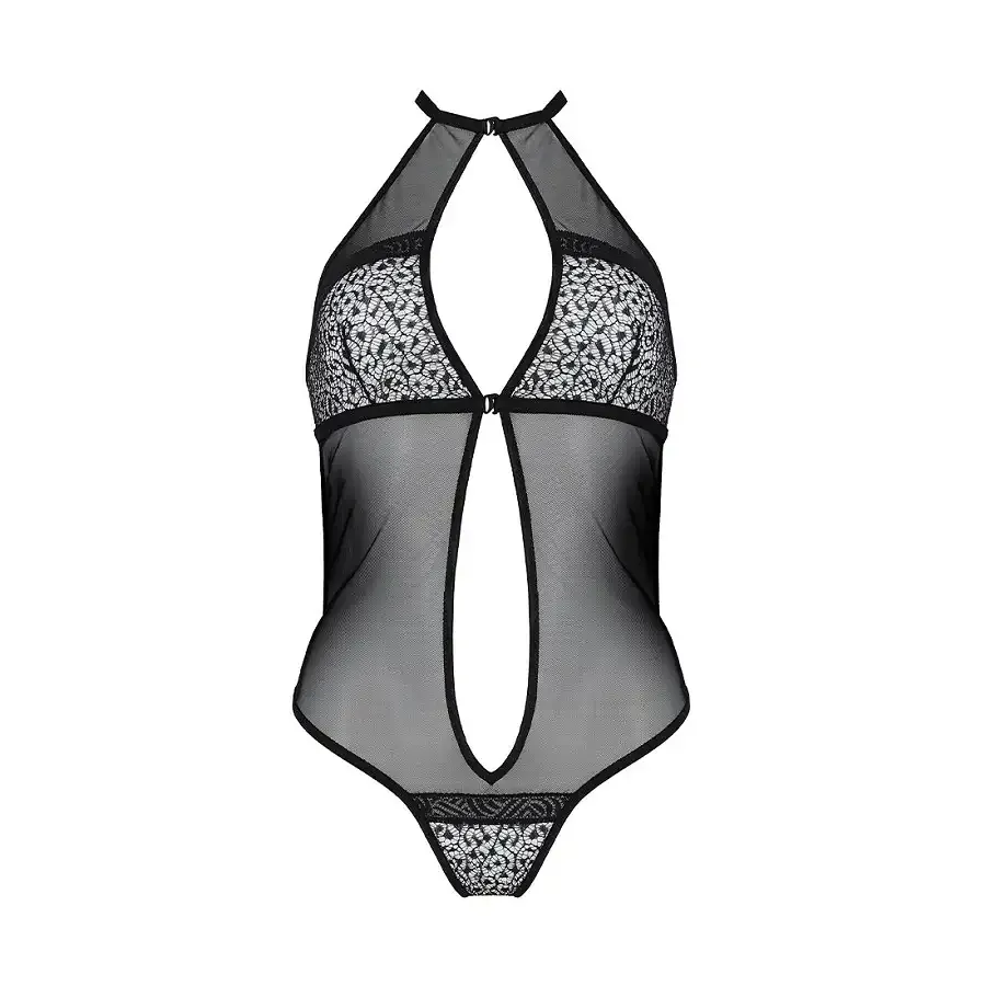 Сітчасте боді з мереживом на грудях Passion SATARA BODY L/XL black Львов - изображение 3