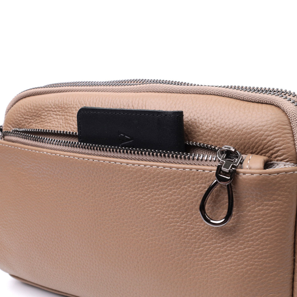 Женская стильная сумка из натуральной кожи Vintage 22599 Бежевая Киев - изображение 8