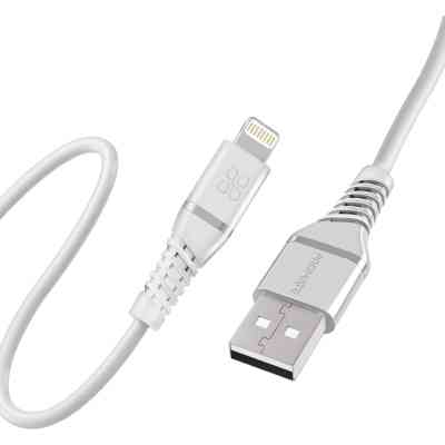 Дата кабель USB 2.0 AM to Lightning 1.2m 2.4A MFi PowerLine-Ai120 white Promate (powerline-ai120.white) Вінниця