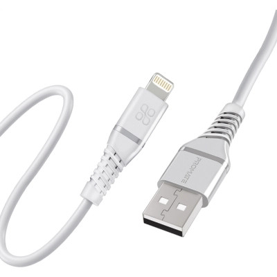 Дата кабель USB 2.0 AM to Lightning 1.2m 2.4A MFi PowerLine-Ai120 white Promate (powerline-ai120.white) Вінниця - фото 1