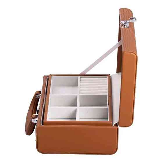 Двоярусна шкатулка для прикрас з еко-шкіри з замком Київ