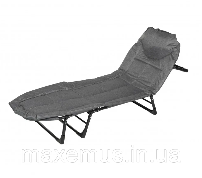 Раскладное кресло шезлонг кровать Bonro 200 см Садовый лежак пляжный шезлонг темно серый Мостиска - изображение 10