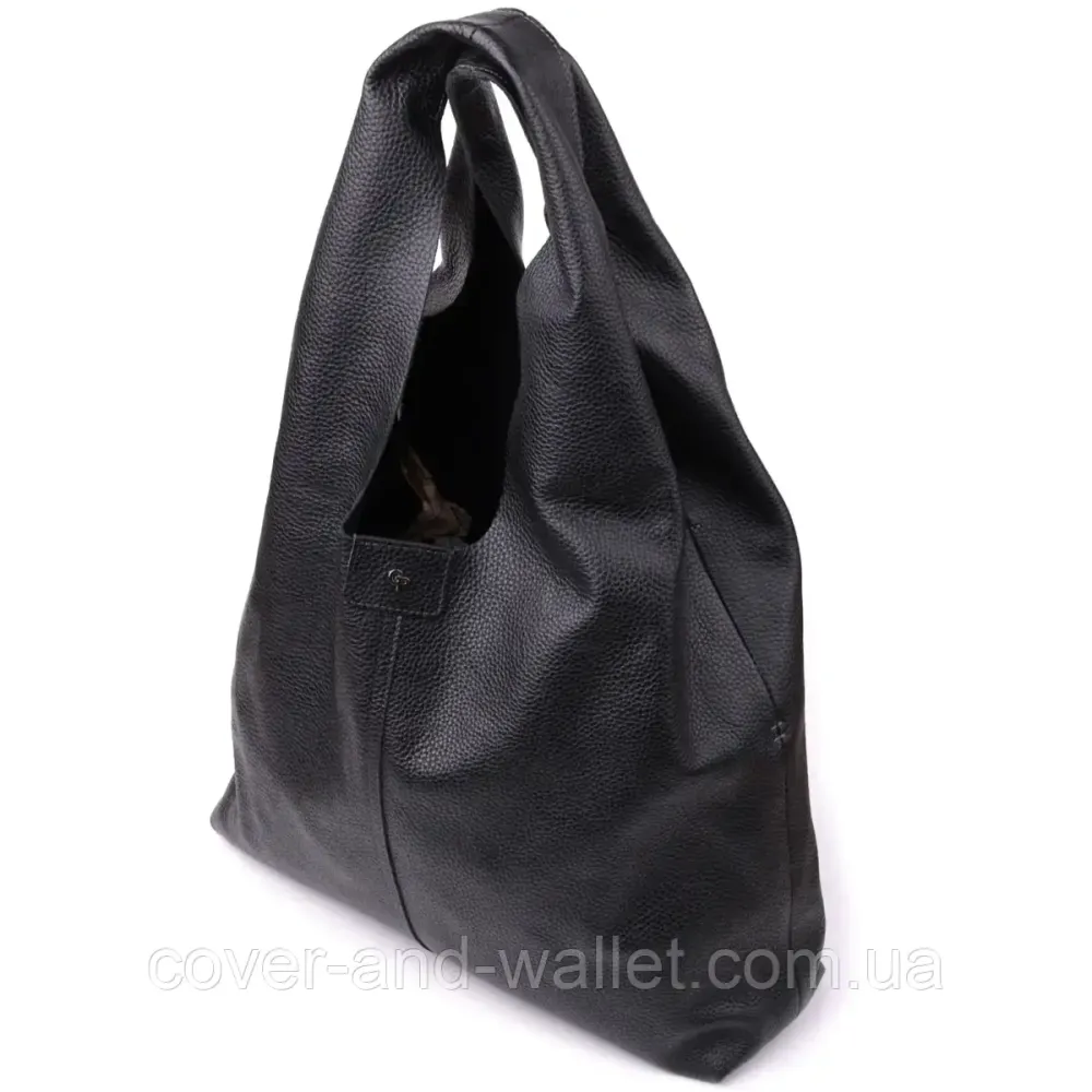 Женская сумка шоппер 2 в 1 из натуральной кожи черного цвета Grande Pelle 748710 Киев - изображение 1
