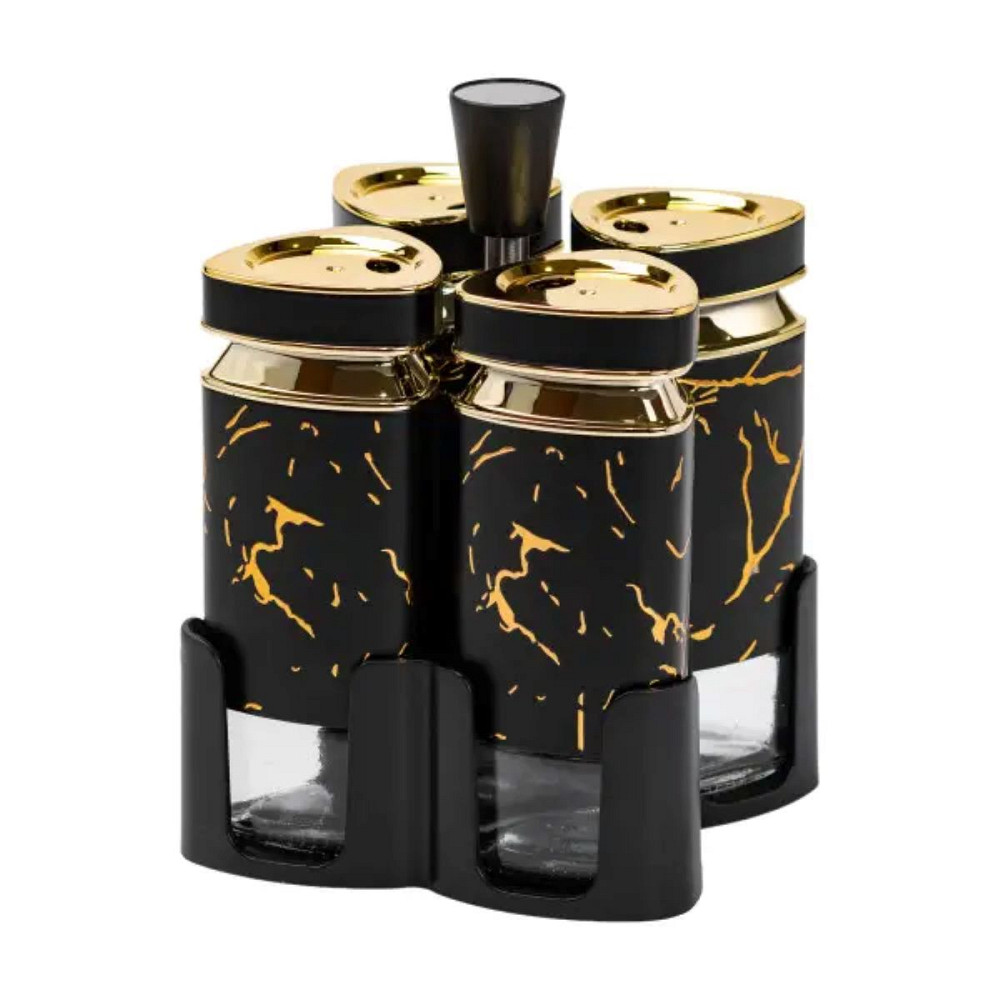TS Kitchen Набір для спецій на підставці 4 баночки по 120 мл Коломия - фото 2