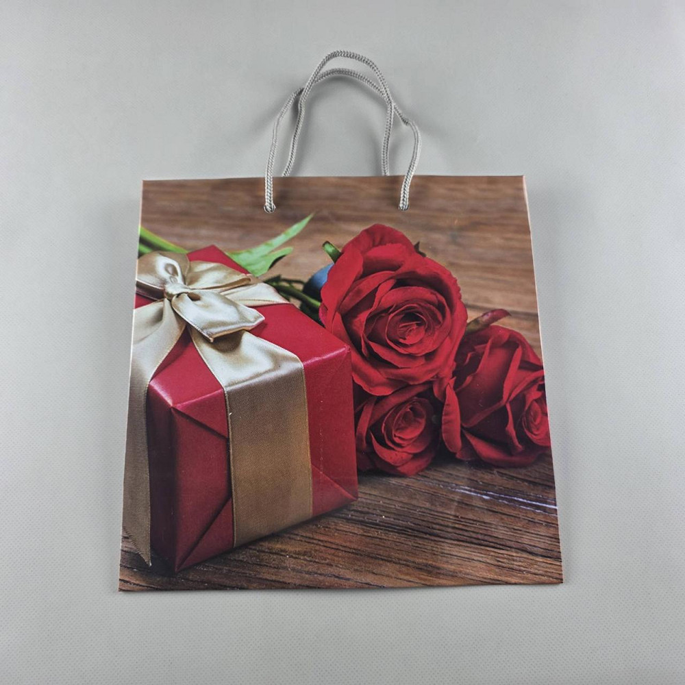 Пакет паперовий подарунковий квадратний 23*24*10 (артKV-081) (12 шт.) Харків - фото 2