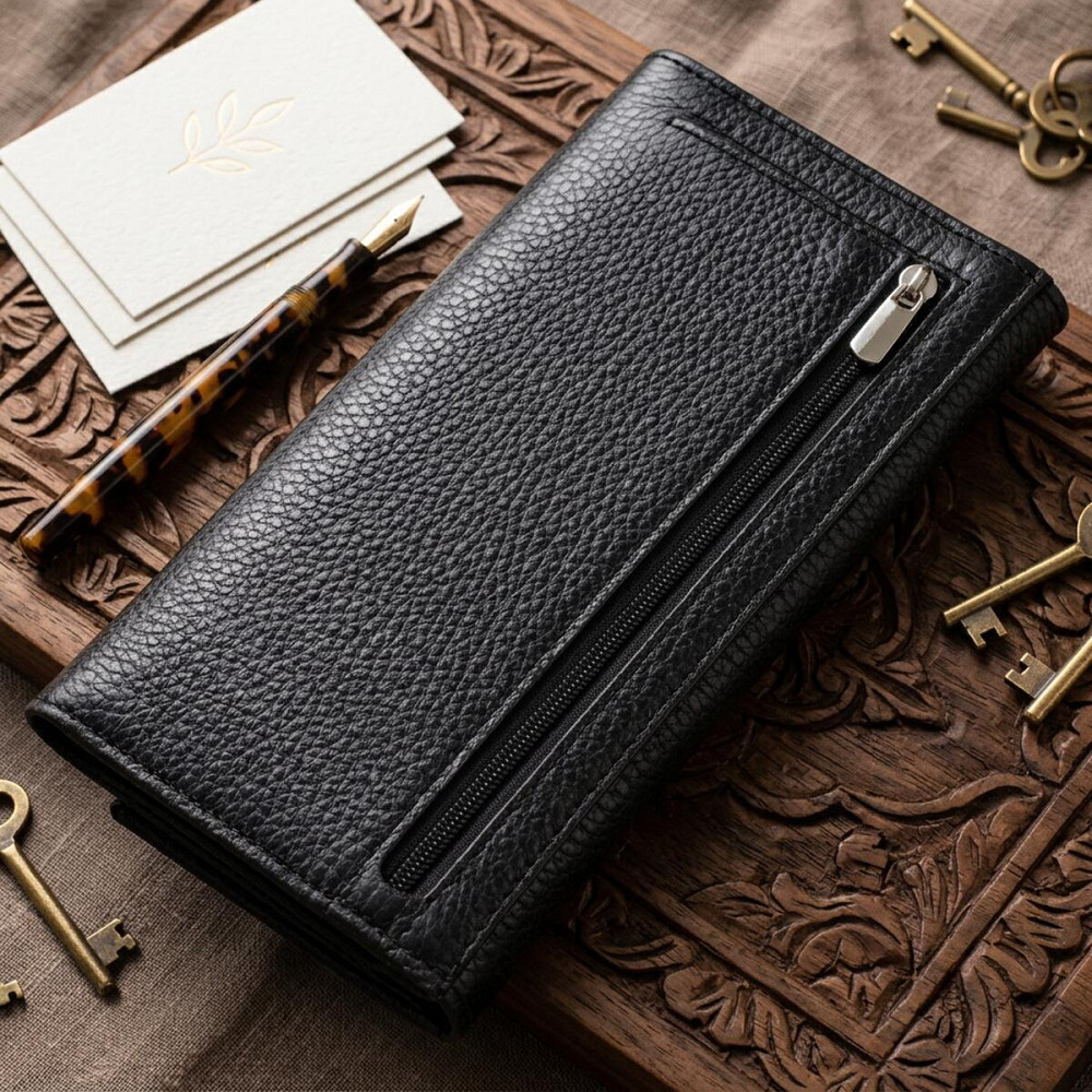 Жіночий шкіряний гаманець для карток купюр та монет CANPELLINI 21822 Чорний Київ - фото 14