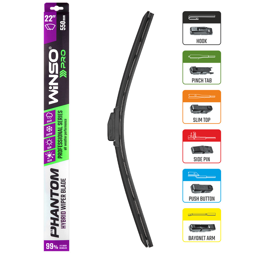 Щетка стеклоочистителя гибридная Winso Pro Phantom 22/550мм Львов - изображение 3