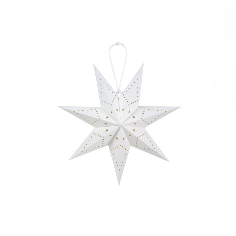Бумажная подвесная звезда с узором 35 см белый Киев - изображение 2