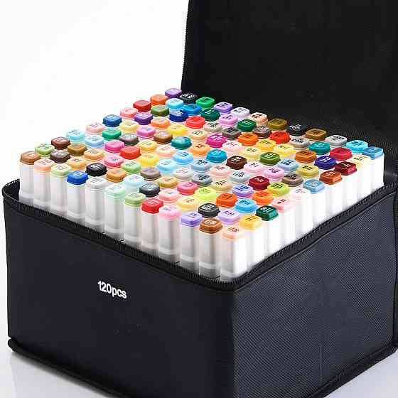 Відеоогляд! 120 штук. Великий набір двосторонніх маркерів Touch для малювання і скетчинга на спиртовій основі! Кам'янець-Подільський