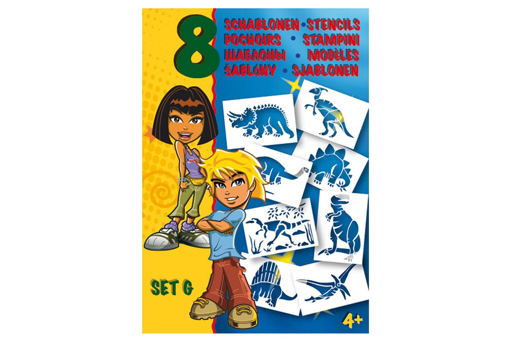 Трафарети MALINOS динозаври 8 шт (Набір G) Киев - изображение 1