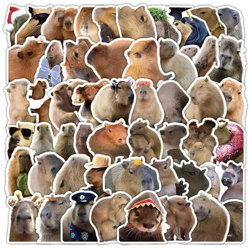 Реалістичні наліпки з капібарою, наліпки з тваринами,водонепроникні наліпки для пляшки з водою, комп Київ - фото 2