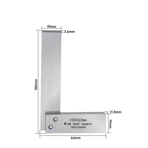 Кутник провірочний 90град 100x63мм, слюсарний, сталь Вінниця