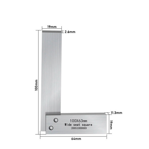 Кутник провірочний 90град 100x63мм, слюсарний, сталь Вінниця - фото 2