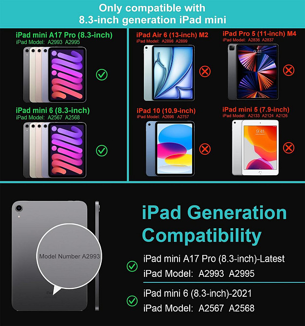 Фирменный чехол-клавиатура Arteck HB342 для iPad Mini 6/ iPad mini A17 Pro (2021/2024) Днепр - изображение 7