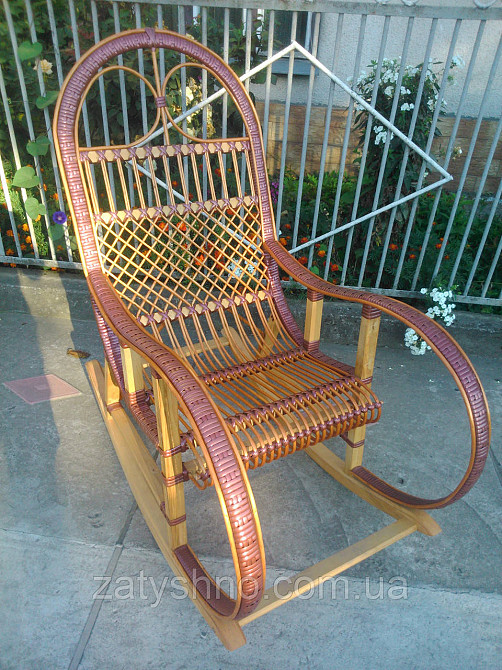 Гойдалка плетена з окантовкою з ротанга Київ - фото 3