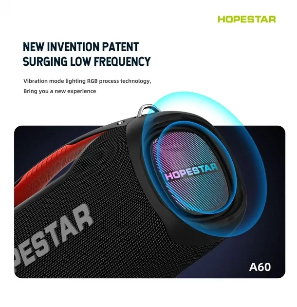 Портативна колонка Hopestar A60 Bluetooth 5.1, 18000 мА·год, RGB, AUX, USB, FM, стильний дизайн Одеса - фото 5