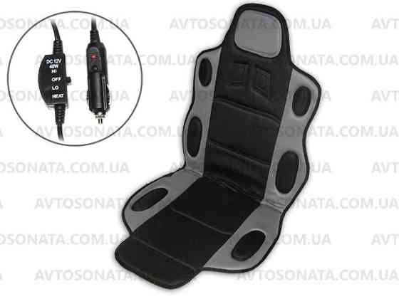 Накидка на сидіння з підігрівом 19002 GY/BK висока сер+чорн. Вінниця