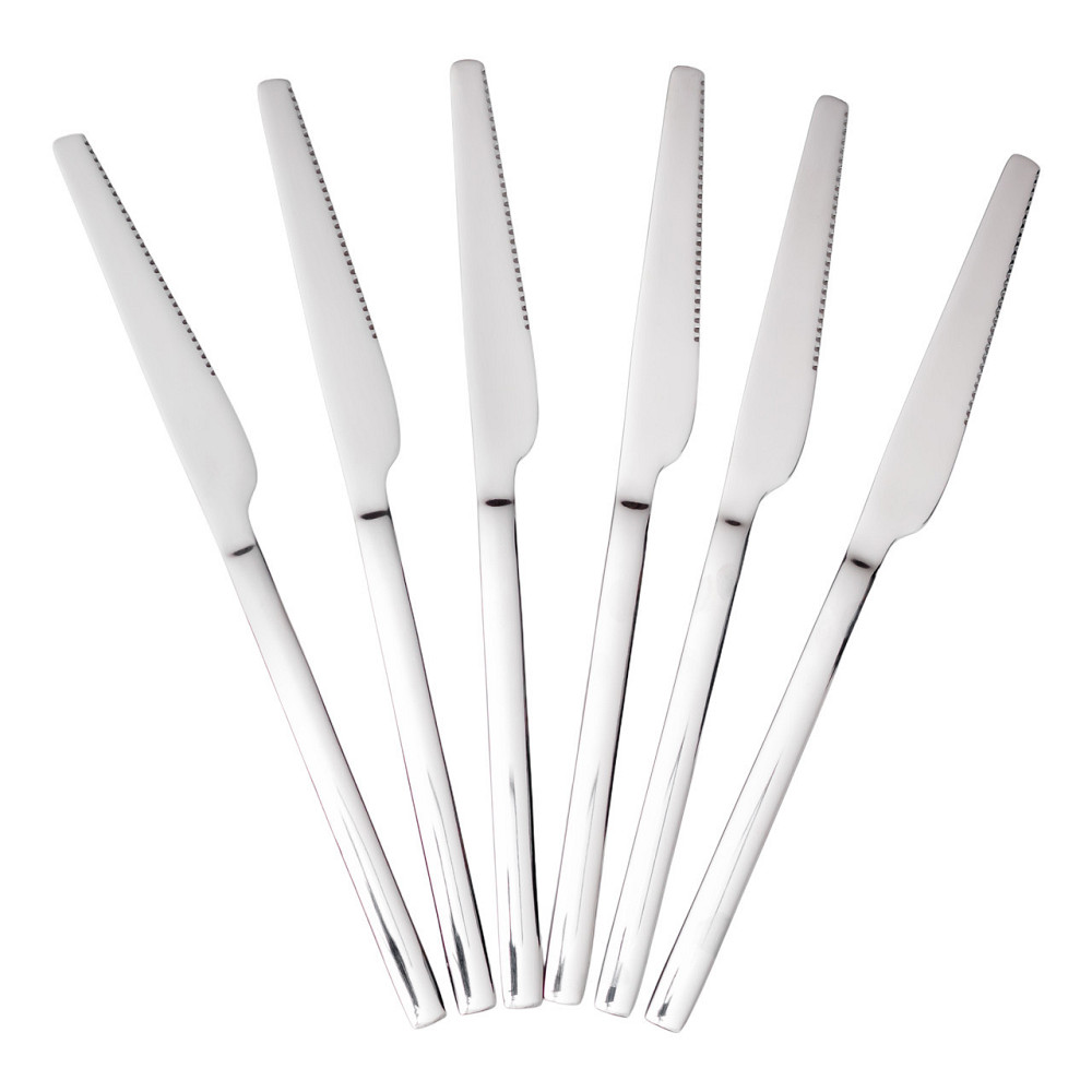 Набір столових ножів 6 штук з нержавіючої сталі 23 (см) Срібло HP-8-26 Київ - фото 1