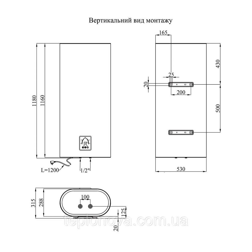 Водонагрівач Kroner Flacher K100F2-D з сухим ТЕНом Чернівці - фото 2