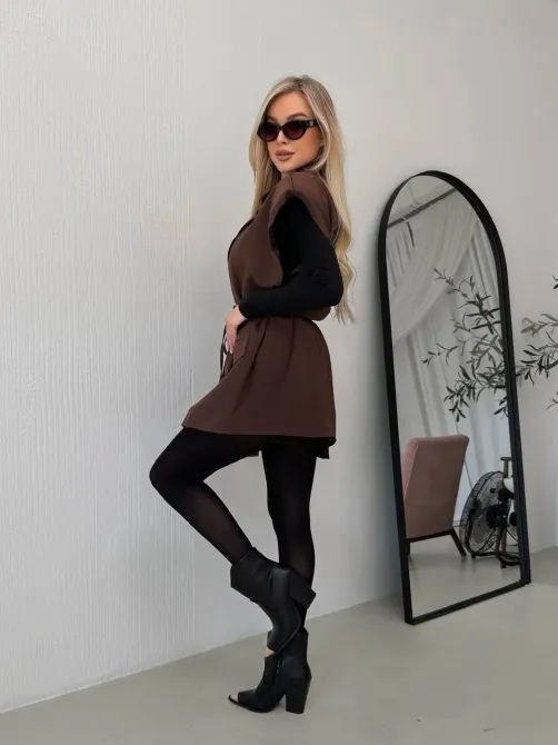 Жіночий жилет з поясом — стильний базовий елемент гардеробу Одеса - фото 17