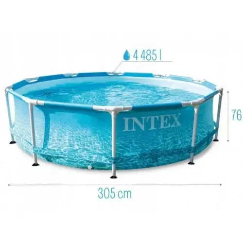 Каркасный бассейн с фильтром в комплекте Intex 28208 "Морской принт" 305 x 76 см Коломия - фото 1