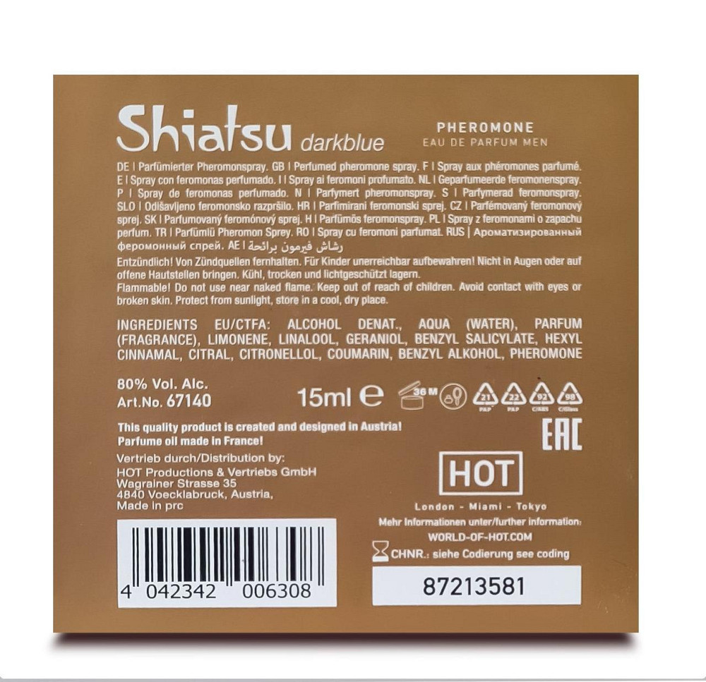 Духи з феромонами чоловічі SHIATSU Pheromone Fragrance men darkblue, 15 мл Sex Aura Київ - фото 6