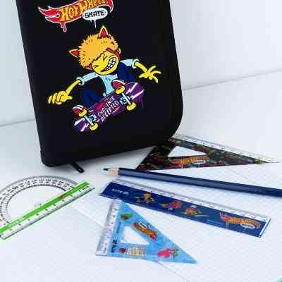 Линейка Kite набор: линейка 15 см, 2 угольника, транспортир Hot Wheels (HW25-282) Винница