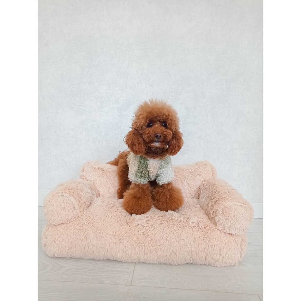 Меховой диван лежак для собак и кошек спальное место для животных съемны Incor бежевый 10079 L (100х60х30) Киев - изображение 4
