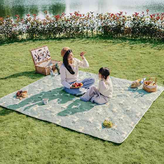 Килимок для пікніка Naturehike CNK2350WS010 210*240 см, блакитний із принтом Київ