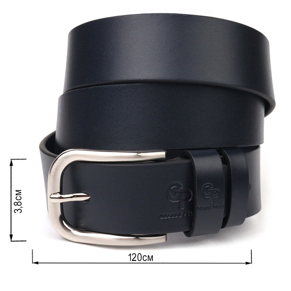 Качественный ремень для мужчин из натуральной кожи Grande Pelle 21468 Синий Киев - изображение 3