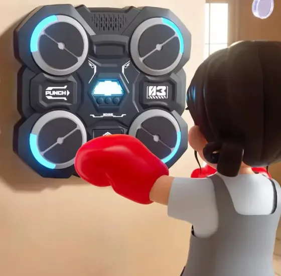 Настенный боксерский тренажер / музыкальная машина-тренажер с подсветкой (4 цели) + перчатки Коломия