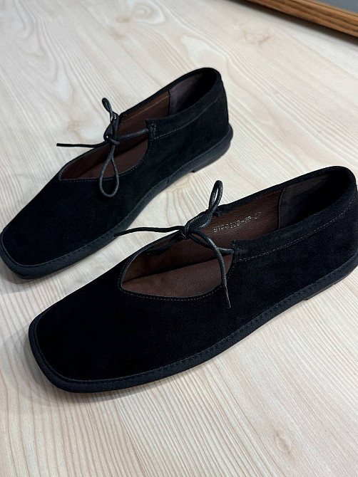 Балетки женские Meideli 0109-10 Mary Jane со шнурком натуральная замша черные, 36, 23,5 см Киев - изображение 2